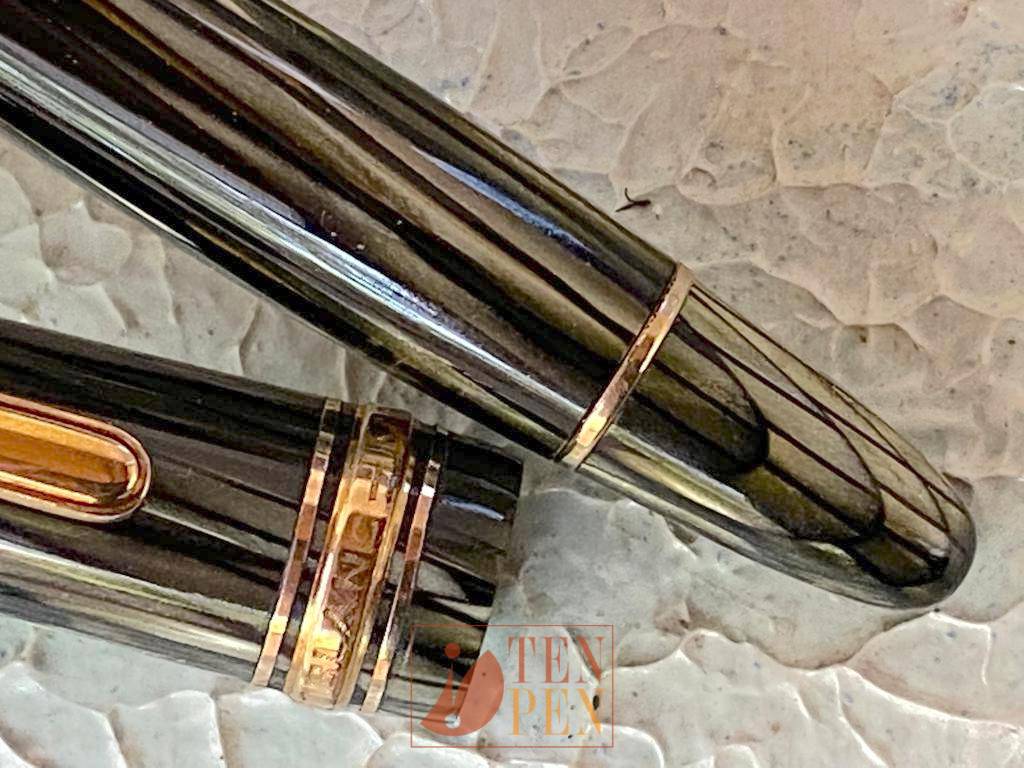 MONTBLANC 144 GREEN STRIPED CELLULOID Tenpen By Letizia Iacopini